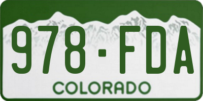CO license plate 978FDA