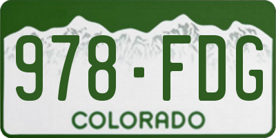 CO license plate 978FDG