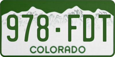 CO license plate 978FDT