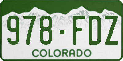 CO license plate 978FDZ