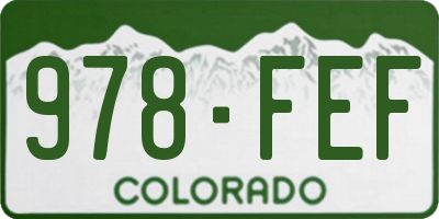 CO license plate 978FEF