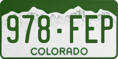 CO license plate 978FEP