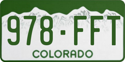 CO license plate 978FFT