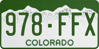 CO license plate 978FFX