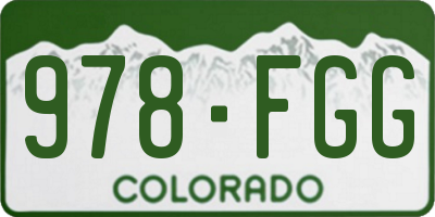 CO license plate 978FGG