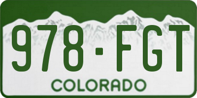 CO license plate 978FGT