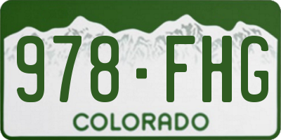 CO license plate 978FHG