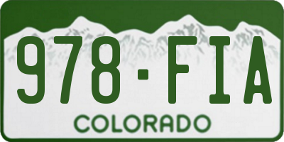 CO license plate 978FIA