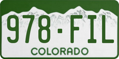 CO license plate 978FIL