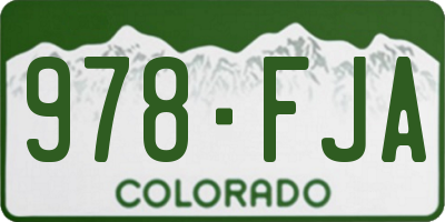 CO license plate 978FJA