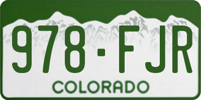CO license plate 978FJR