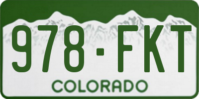 CO license plate 978FKT