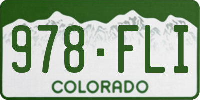 CO license plate 978FLI