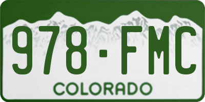 CO license plate 978FMC
