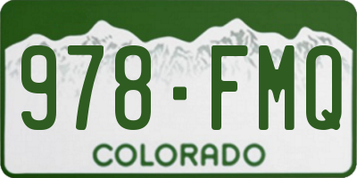 CO license plate 978FMQ