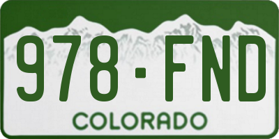CO license plate 978FND