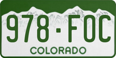 CO license plate 978FOC