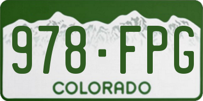 CO license plate 978FPG