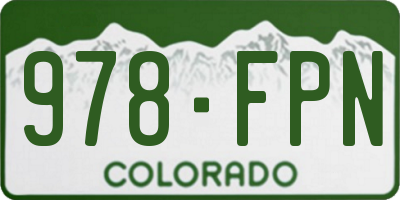 CO license plate 978FPN