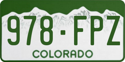 CO license plate 978FPZ