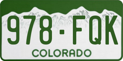 CO license plate 978FQK
