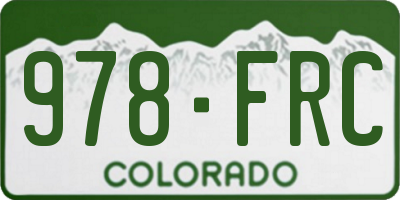CO license plate 978FRC