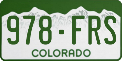 CO license plate 978FRS