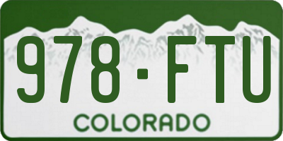CO license plate 978FTU