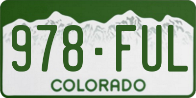 CO license plate 978FUL