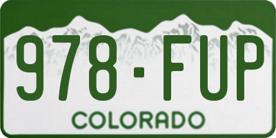 CO license plate 978FUP