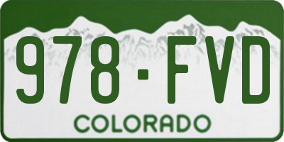 CO license plate 978FVD