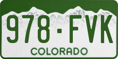 CO license plate 978FVK