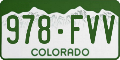 CO license plate 978FVV