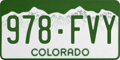 CO license plate 978FVY