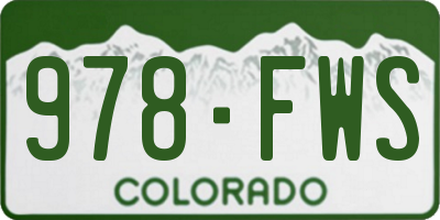 CO license plate 978FWS