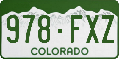 CO license plate 978FXZ