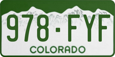 CO license plate 978FYF
