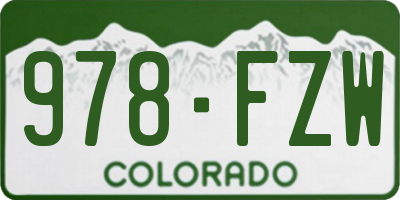 CO license plate 978FZW