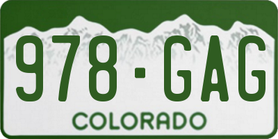 CO license plate 978GAG