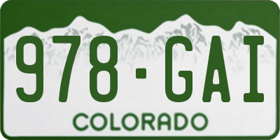 CO license plate 978GAI