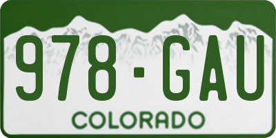 CO license plate 978GAU