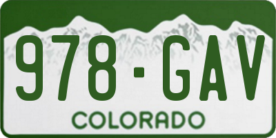 CO license plate 978GAV