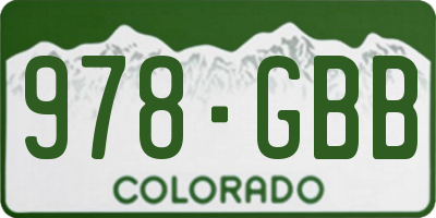 CO license plate 978GBB