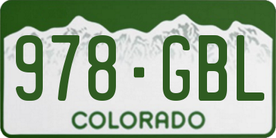 CO license plate 978GBL