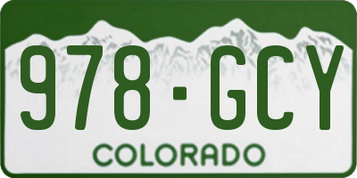 CO license plate 978GCY