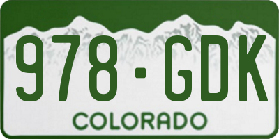 CO license plate 978GDK