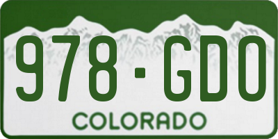 CO license plate 978GDO