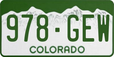 CO license plate 978GEW