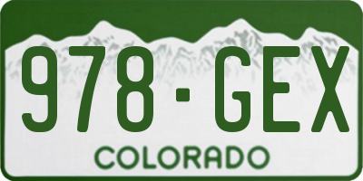 CO license plate 978GEX