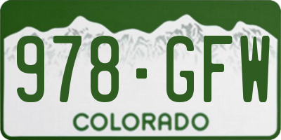 CO license plate 978GFW